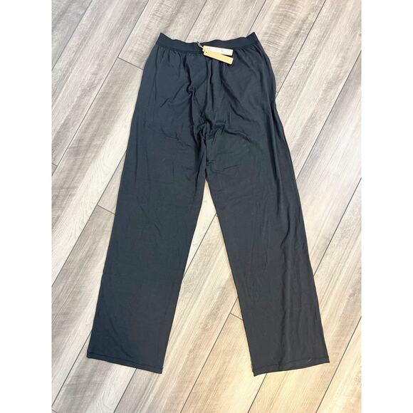 SKIMS Boyfriend Loose Pants in Onyx Small Pull On Straight Leg Stretch Pockets - Picture 3 of 5